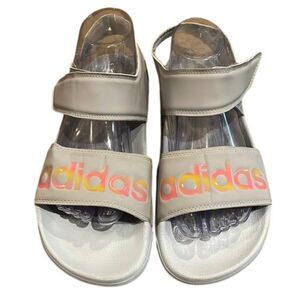 Adidas Adilette Gray Strappy Sandals Shoes Womens Size 9 Lightweight